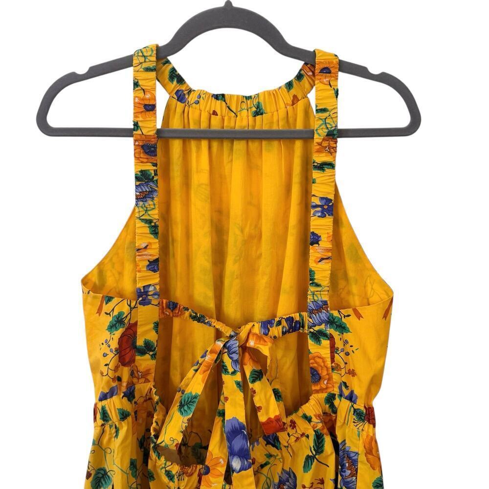 NWT Cara Cara Columba Floral Print Cotton Poplin Playsuit Jumper Yellow Sz XL - Picture 9 of 12